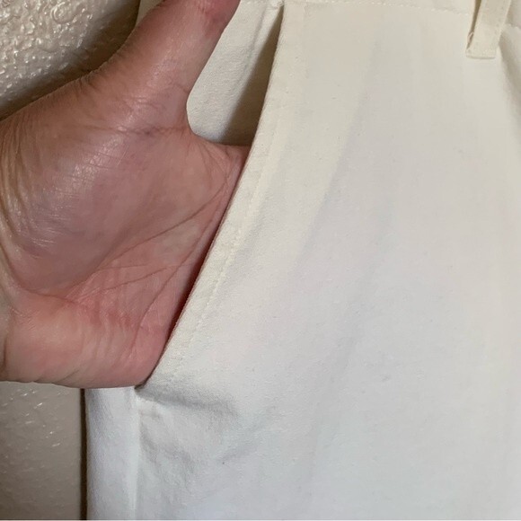 SALE! Evelyn & Arthur Off-White Cotton-Blend Cropped Pants - Size 14 - Picture 7 of 9